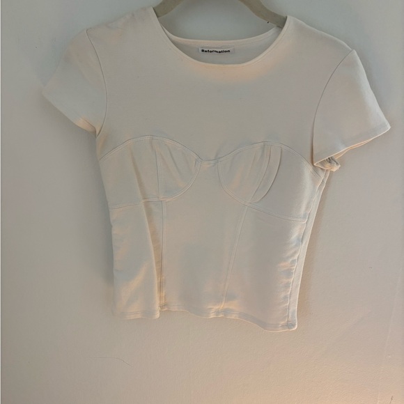 Reformation Tops - Reformation Cream Short Sleeve Top